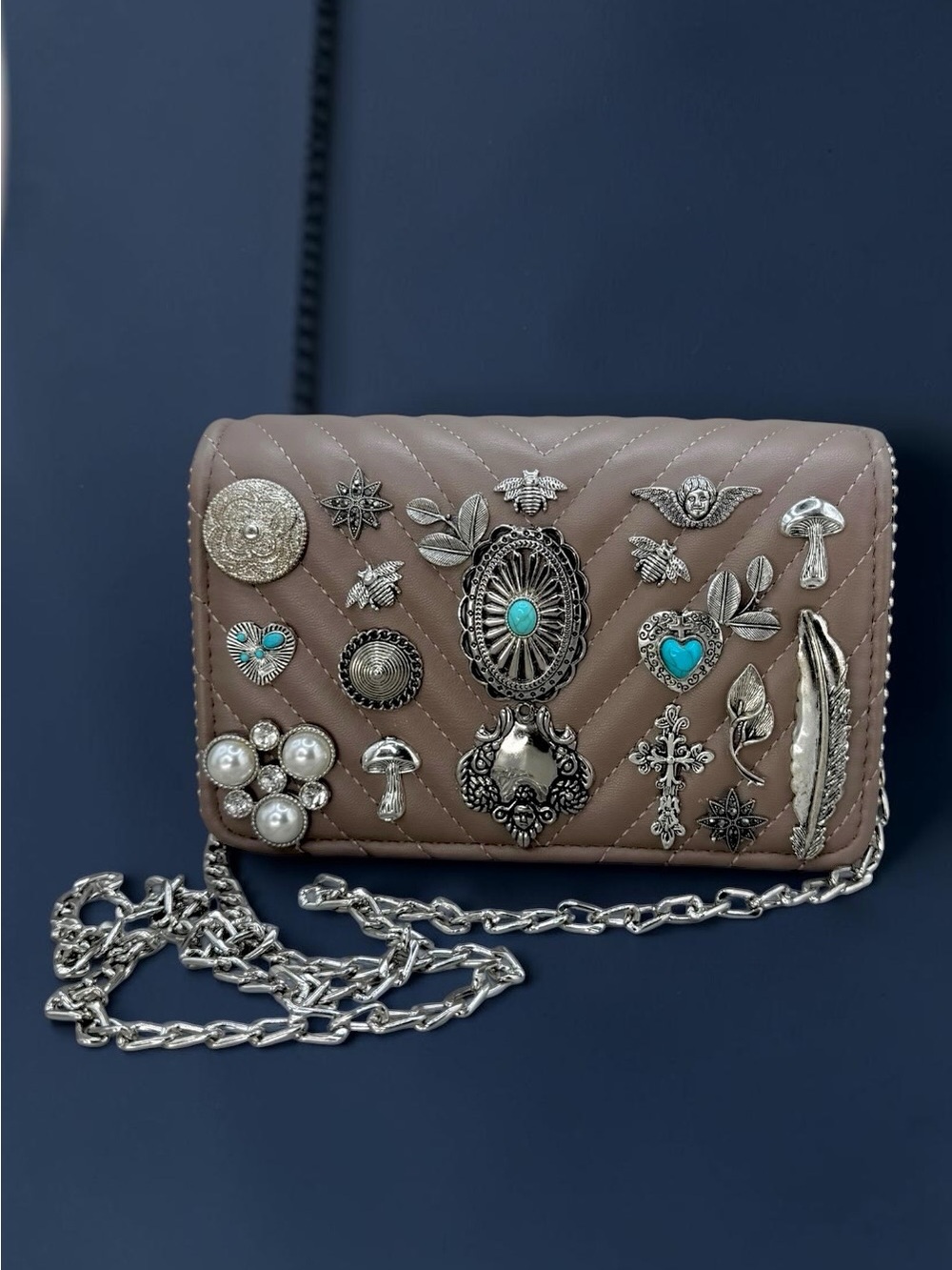 The Seven One 7 Atelier One-of-One Embellished Brooch Crossbody Handbag – Wearab